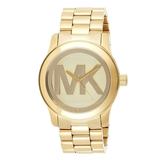 Michael Kors Runway Oversized Watch Gold Stainless Steel MK5473 - Picture 1 of 16